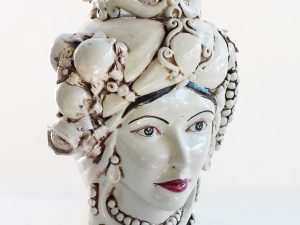 Testa di Moro Donna avorio in Ceramica di Caltagirone